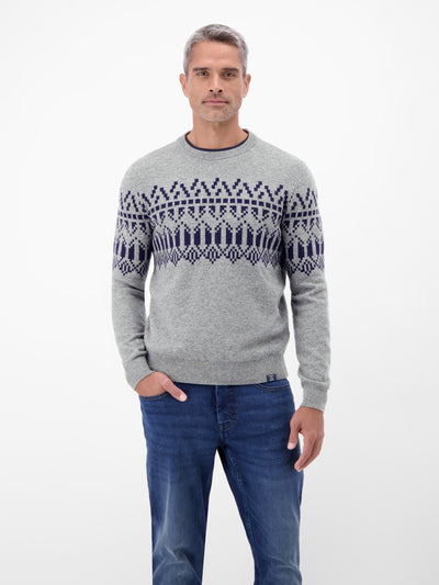 Herren Strickpullover aus Woll-Kaschmir-Mix, skandinavisch inspiriert - LERROS