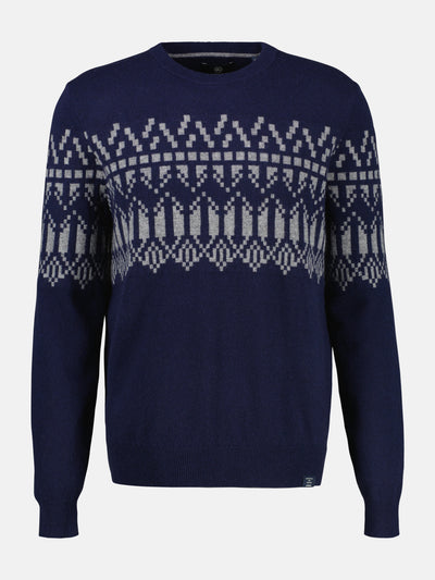 Herren Strickpullover aus Woll-Kaschmir-Mix, skandinavisch inspiriert - LERROS