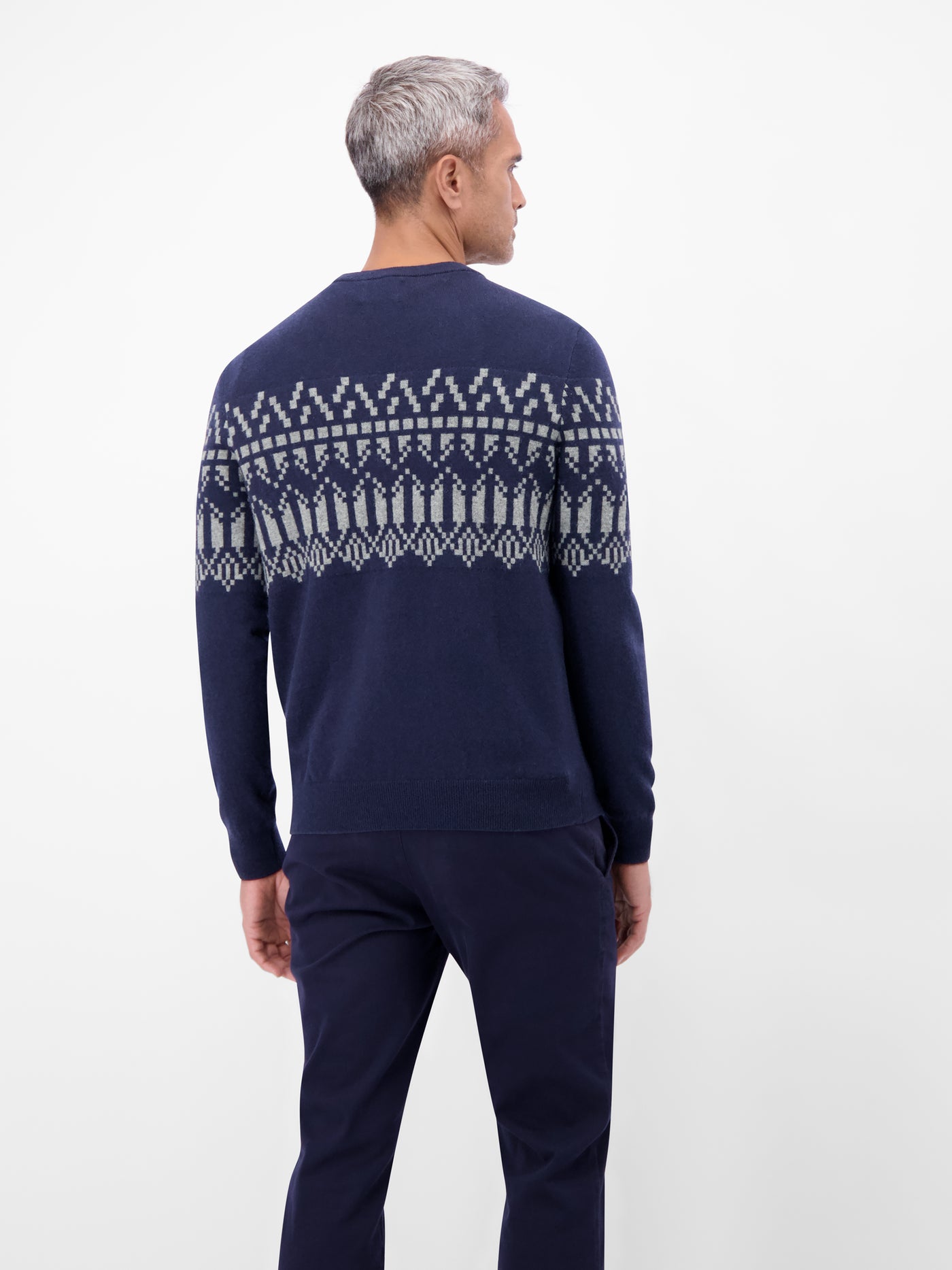 Herren Strickpullover aus Woll-Kaschmir-Mix, skandinavisch inspiriert - LERROS