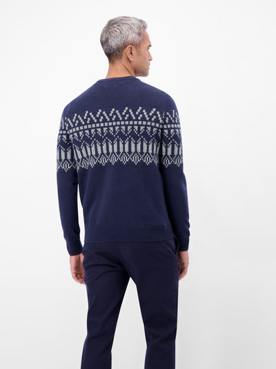 Herren Strickpullover aus Woll-Kaschmir-Mix, skandinavisch inspiriert - LERROS