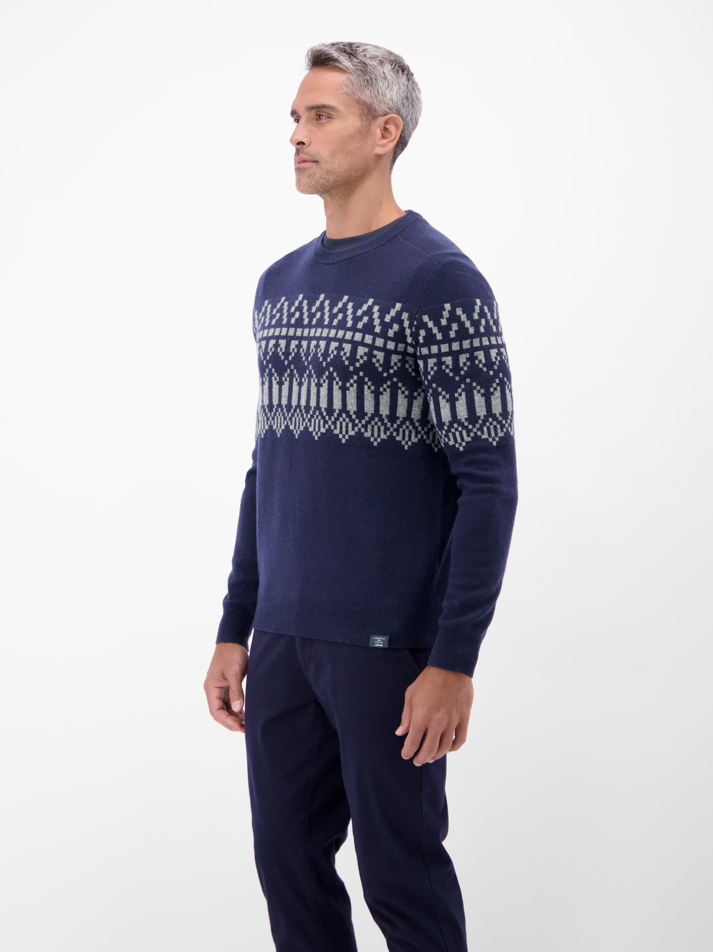 Herren Strickpullover aus Woll-Kaschmir-Mix, skandinavisch inspiriert - LERROS