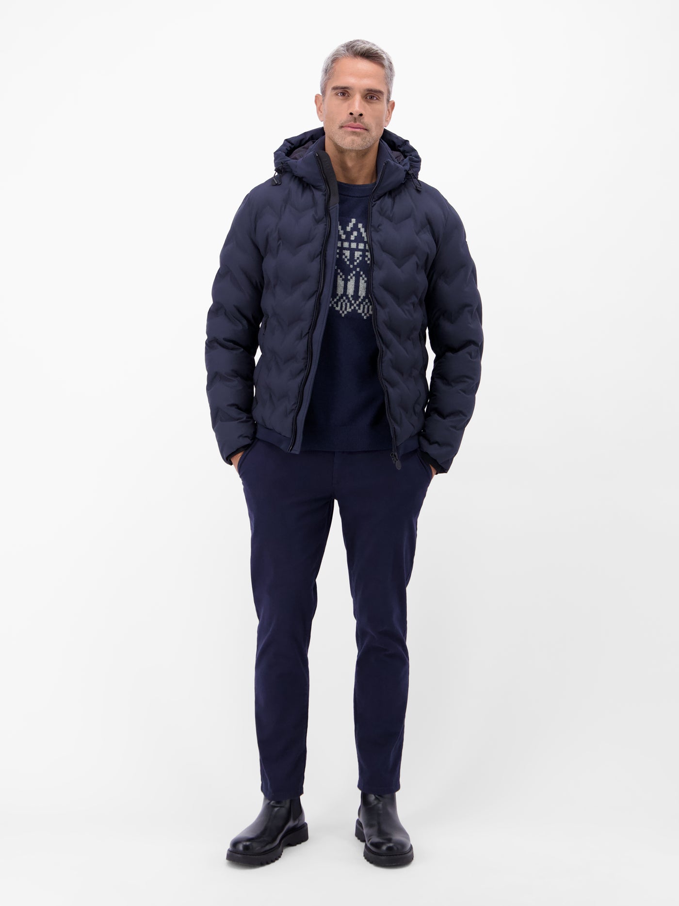 Herren Strickpullover aus Woll-Kaschmir-Mix, skandinavisch inspiriert - LERROS