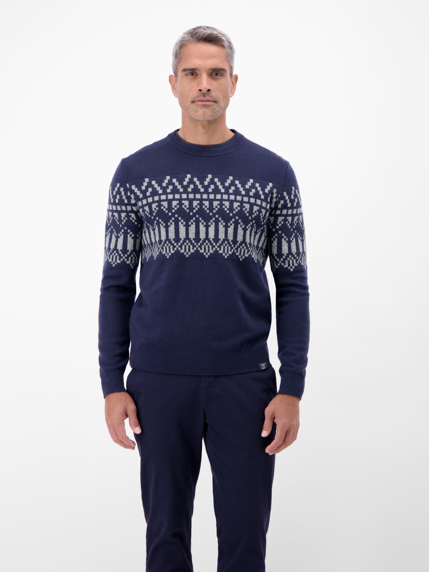 Herren Strickpullover aus Woll-Kaschmir-Mix, skandinavisch inspiriert - LERROS