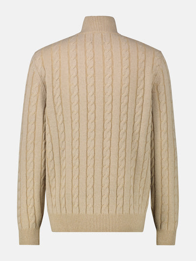 Troyer mit Zopfmuster aus Woll-Kaschmir-Mix-Klassik trifft Coolness - LERROS