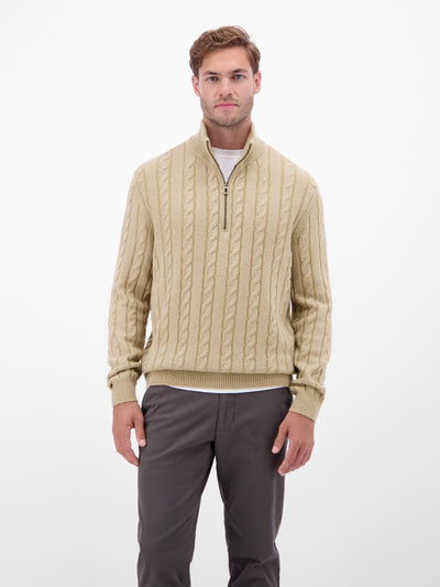 Troyer mit Zopfmuster aus Woll-Kaschmir-Mix-Klassik trifft Coolness - LERROS