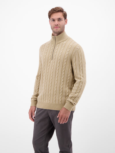 Troyer mit Zopfmuster aus Woll-Kaschmir-Mix-Klassik trifft Coolness - LERROS