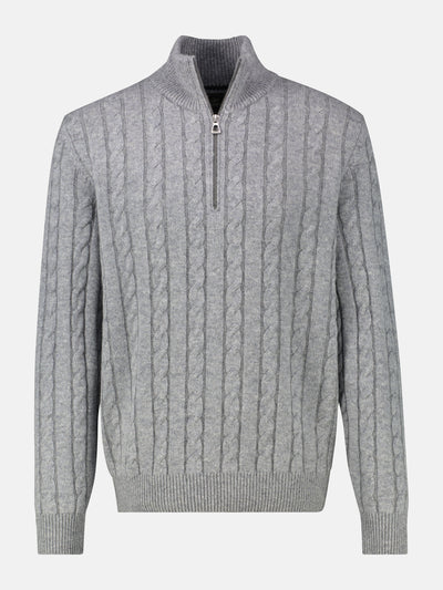 Troyer mit Zopfmuster aus Woll-Kaschmir-Mix-Klassik trifft Coolness - LERROS