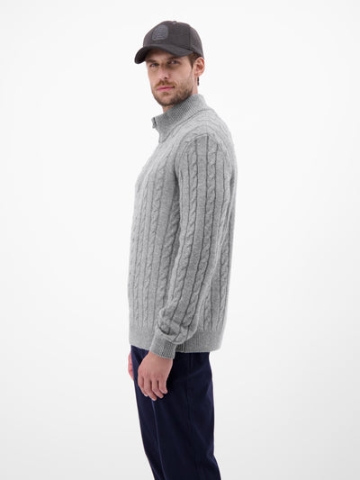 Troyer mit Zopfmuster aus Woll-Kaschmir-Mix-Klassik trifft Coolness - LERROS