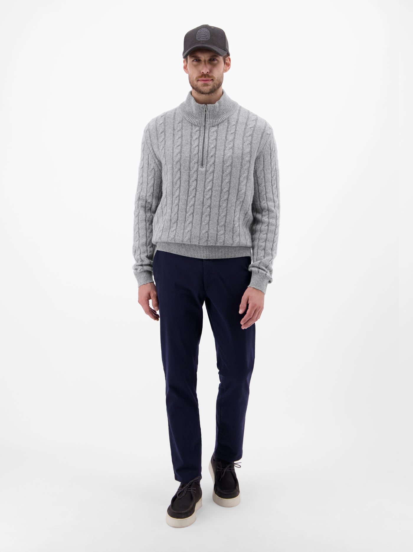 Troyer mit Zopfmuster aus Woll-Kaschmir-Mix-Klassik trifft Coolness - LERROS