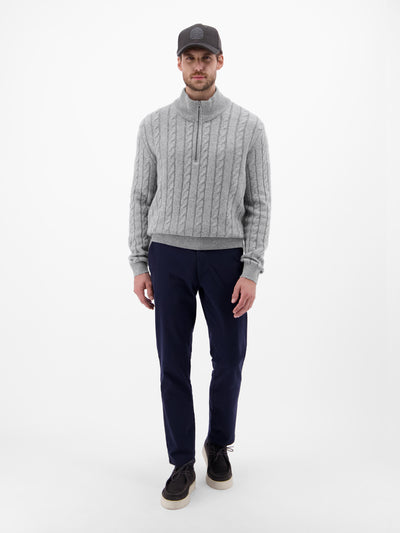 Troyer mit Zopfmuster aus Woll-Kaschmir-Mix-Klassik trifft Coolness - LERROS