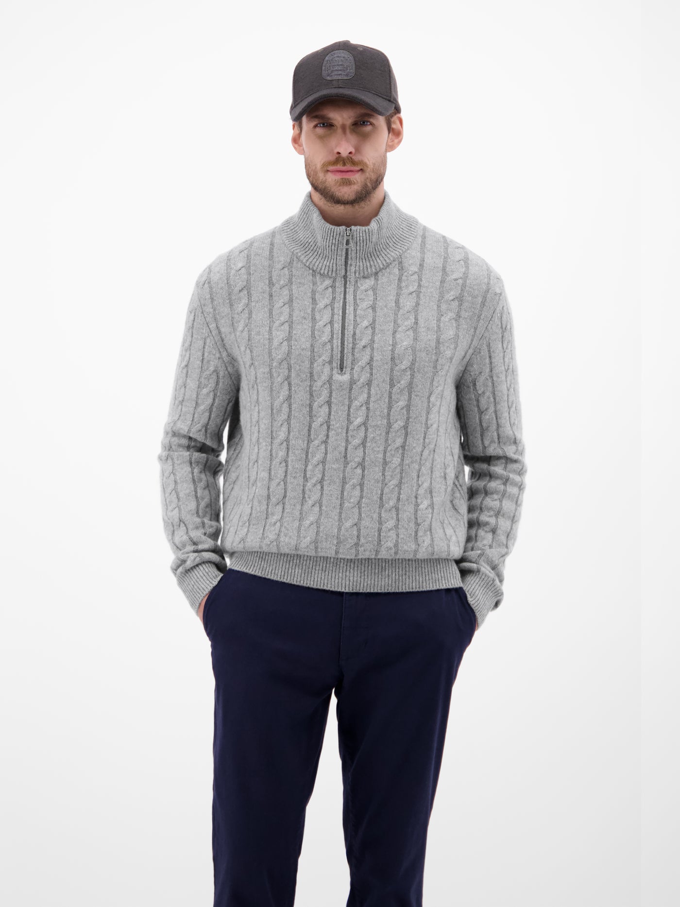 Troyer mit Zopfmuster aus Woll-Kaschmir-Mix-Klassik trifft Coolness - LERROS