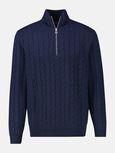 Troyer mit Zopfmuster aus Woll-Kaschmir-Mix-Klassik trifft Coolness - LERROS