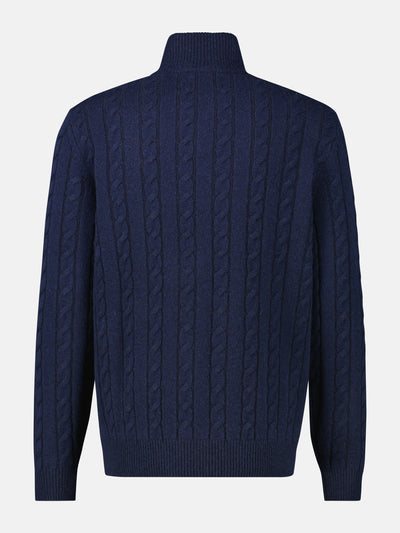 Troyer mit Zopfmuster aus Woll-Kaschmir-Mix-Klassik trifft Coolness - LERROS