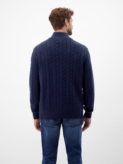 Troyer mit Zopfmuster aus Woll-Kaschmir-Mix-Klassik trifft Coolness - LERROS