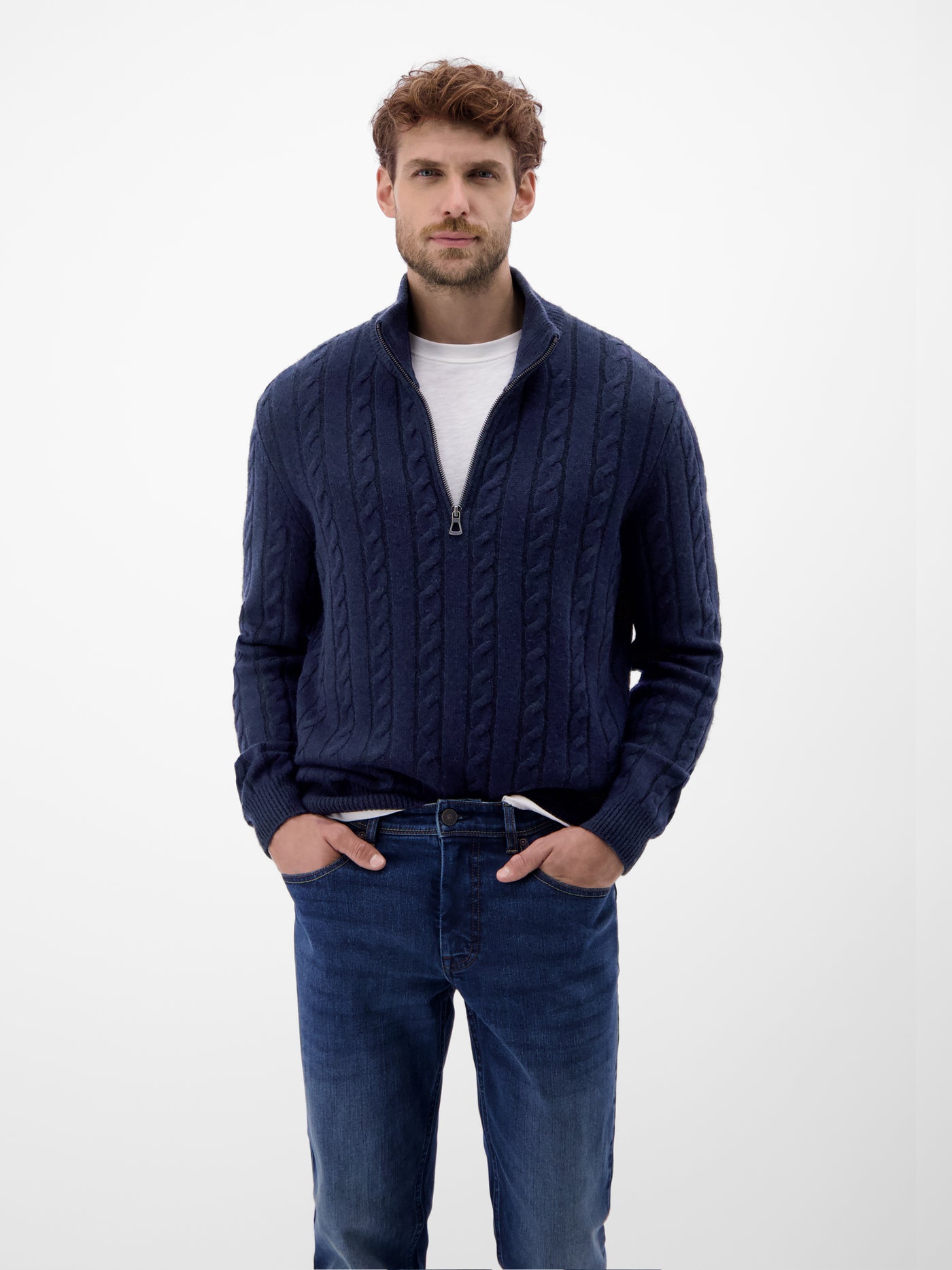 Troyer mit Zopfmuster aus Woll-Kaschmir-Mix-Klassik trifft Coolness - LERROS