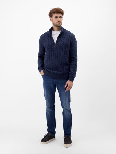 Troyer mit Zopfmuster aus Woll-Kaschmir-Mix-Klassik trifft Coolness - LERROS