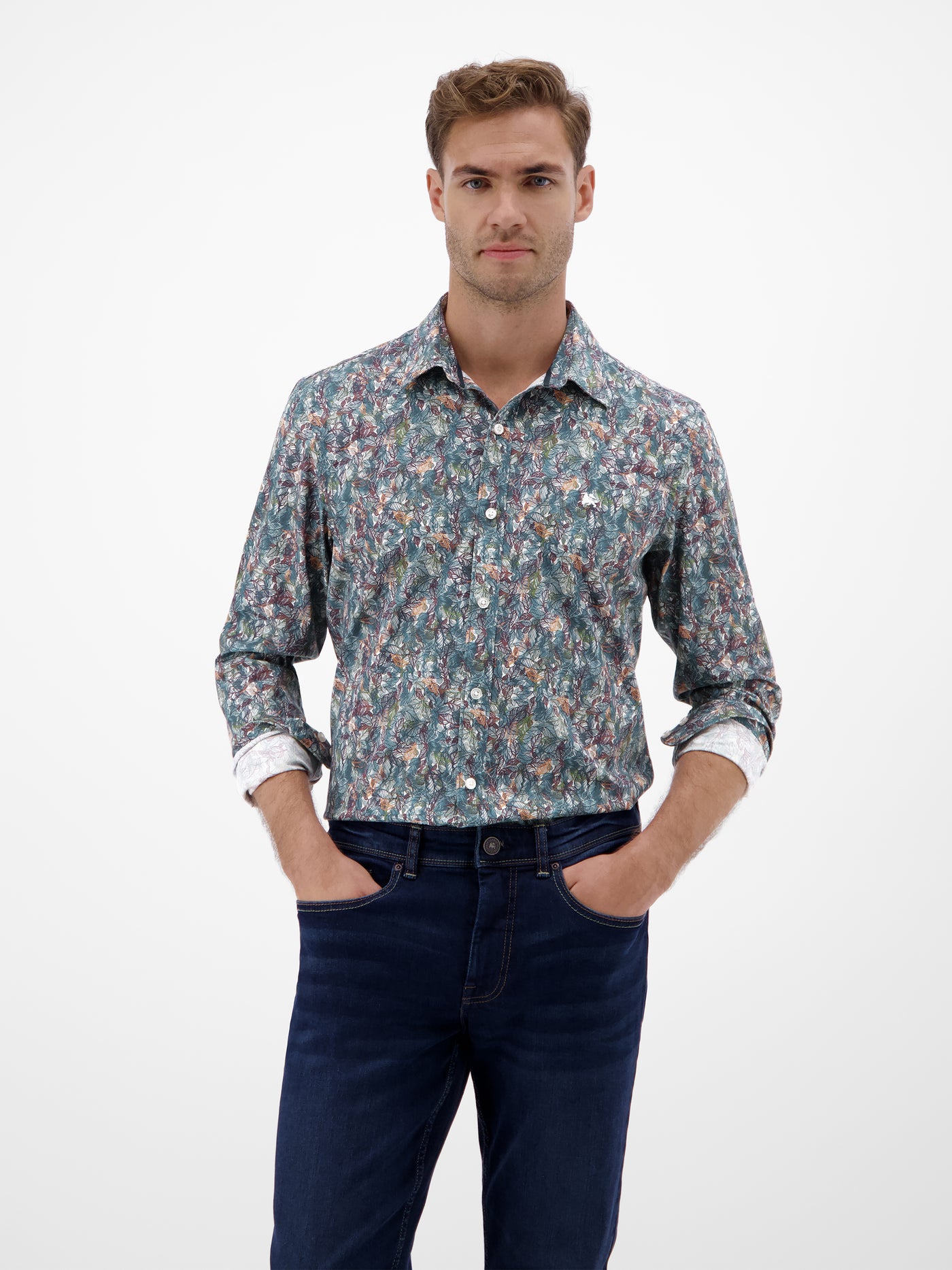 Grafisch inszeniertes Poplinhemd für Herren - LERROS