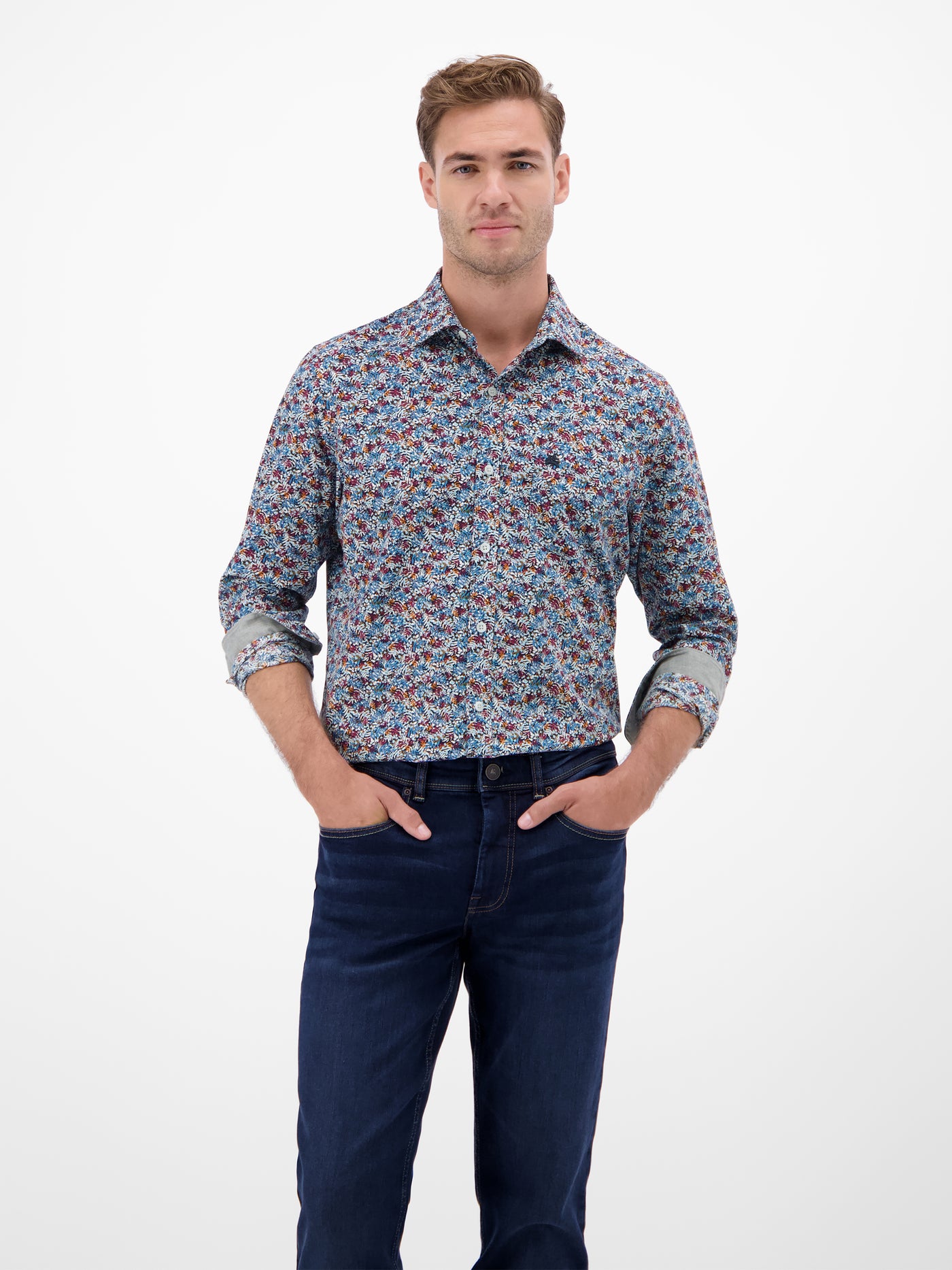 Poplin-Herrenhemd, modisch gestyled - LERROS