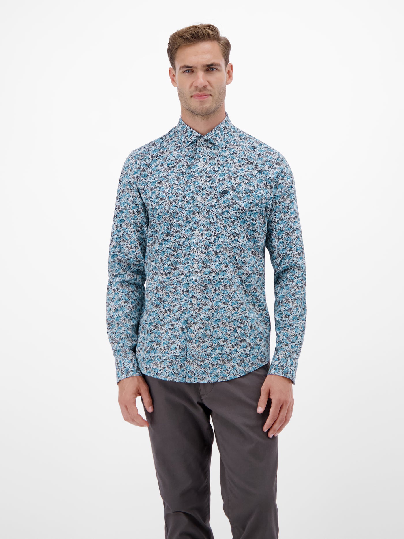 Poplin-Herrenhemd, modisch gestyled - LERROS