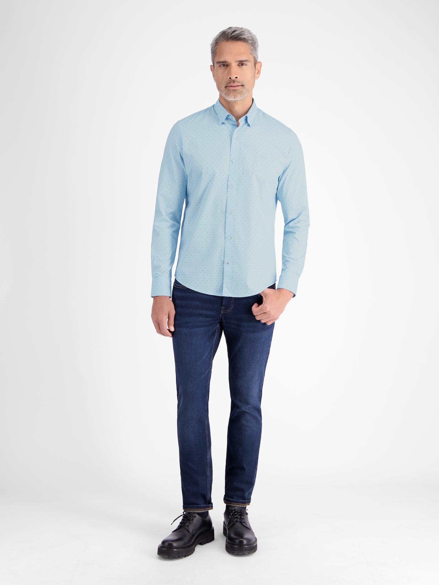 Stylisches Poplinhemd, modisch gemustert - LERROS