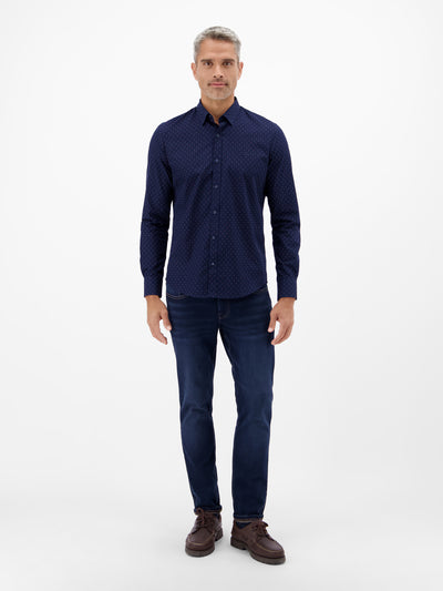 Stylisches Poplinhemd, modisch gemustert - LERROS