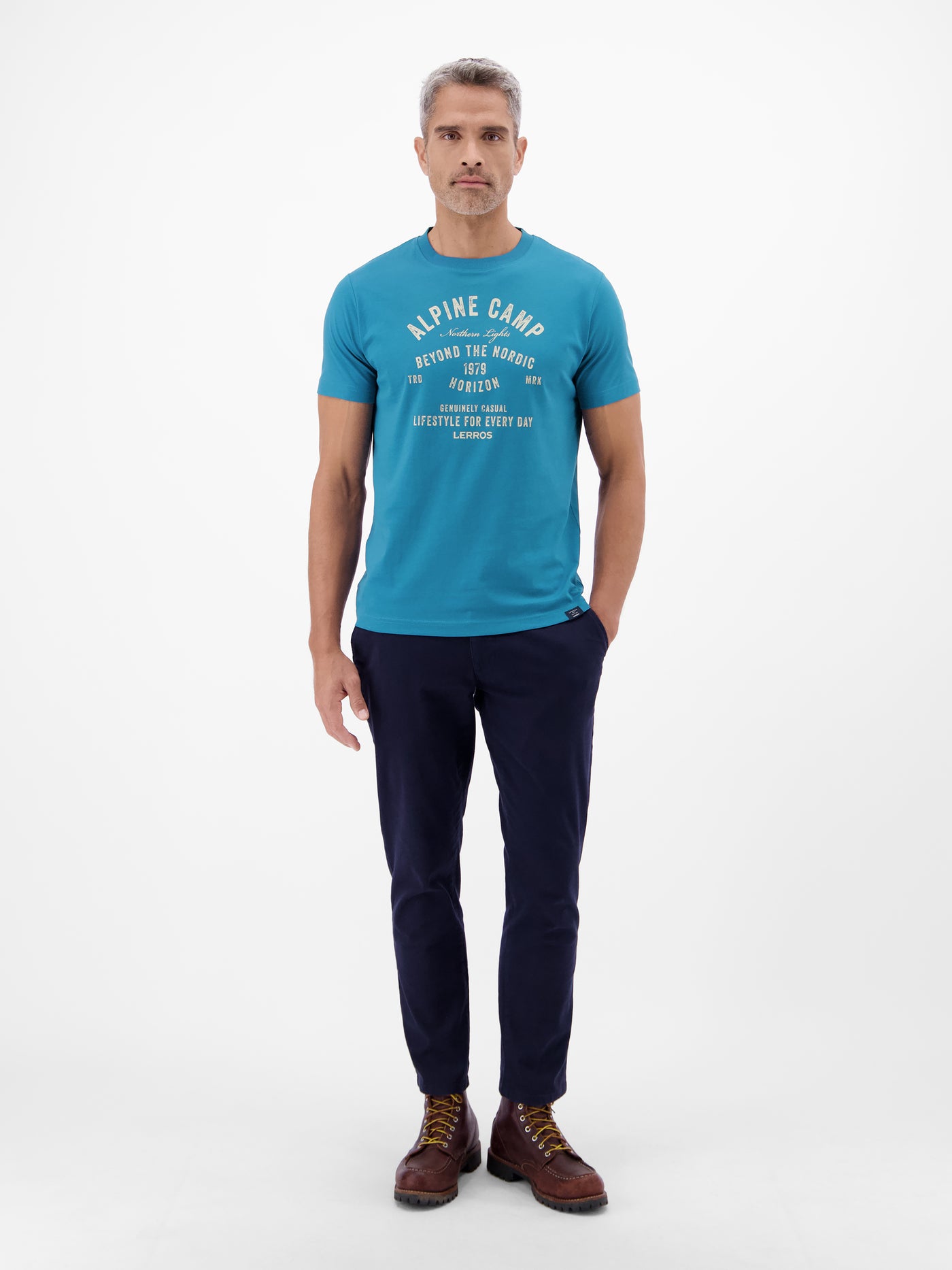 Herren T-Shirt mit Outdoorprint - LERROS