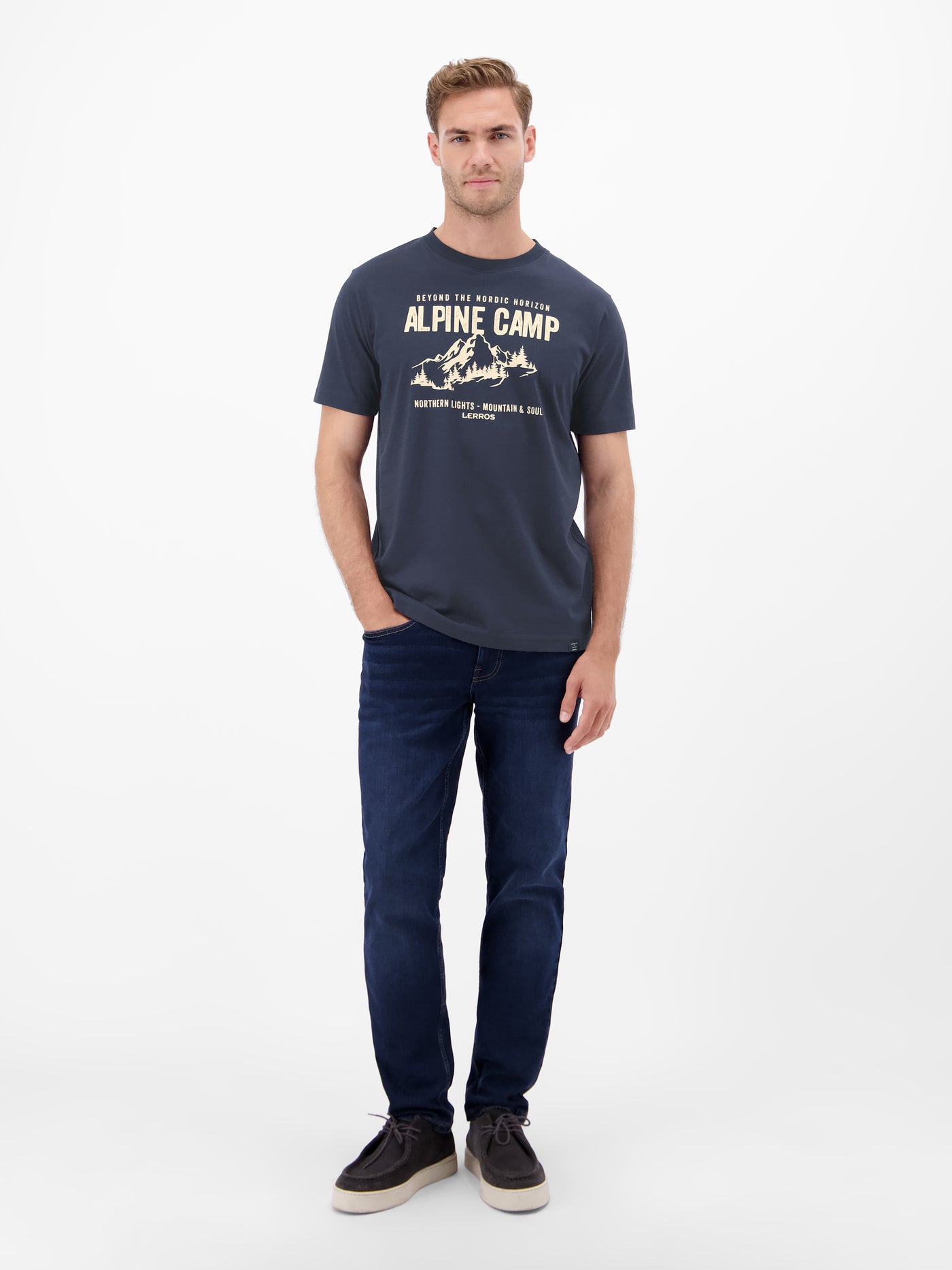 Herren T-Shirt mit Outdoorprint - LERROS