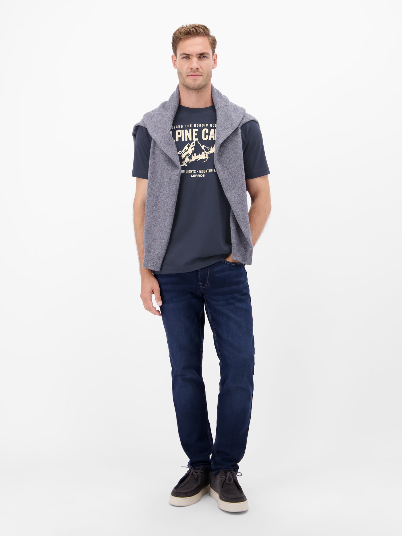 Herren T-Shirt mit Outdoorprint - LERROS