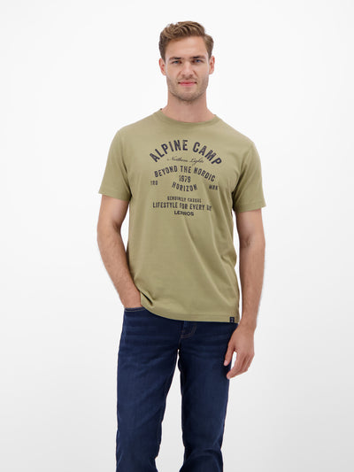 Herren T-Shirt mit Outdoorprint - LERROS