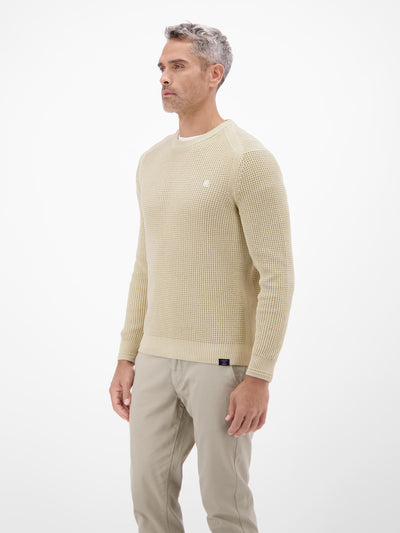 Herren Crewneck-Stricker in Strukturqualität - LERROS