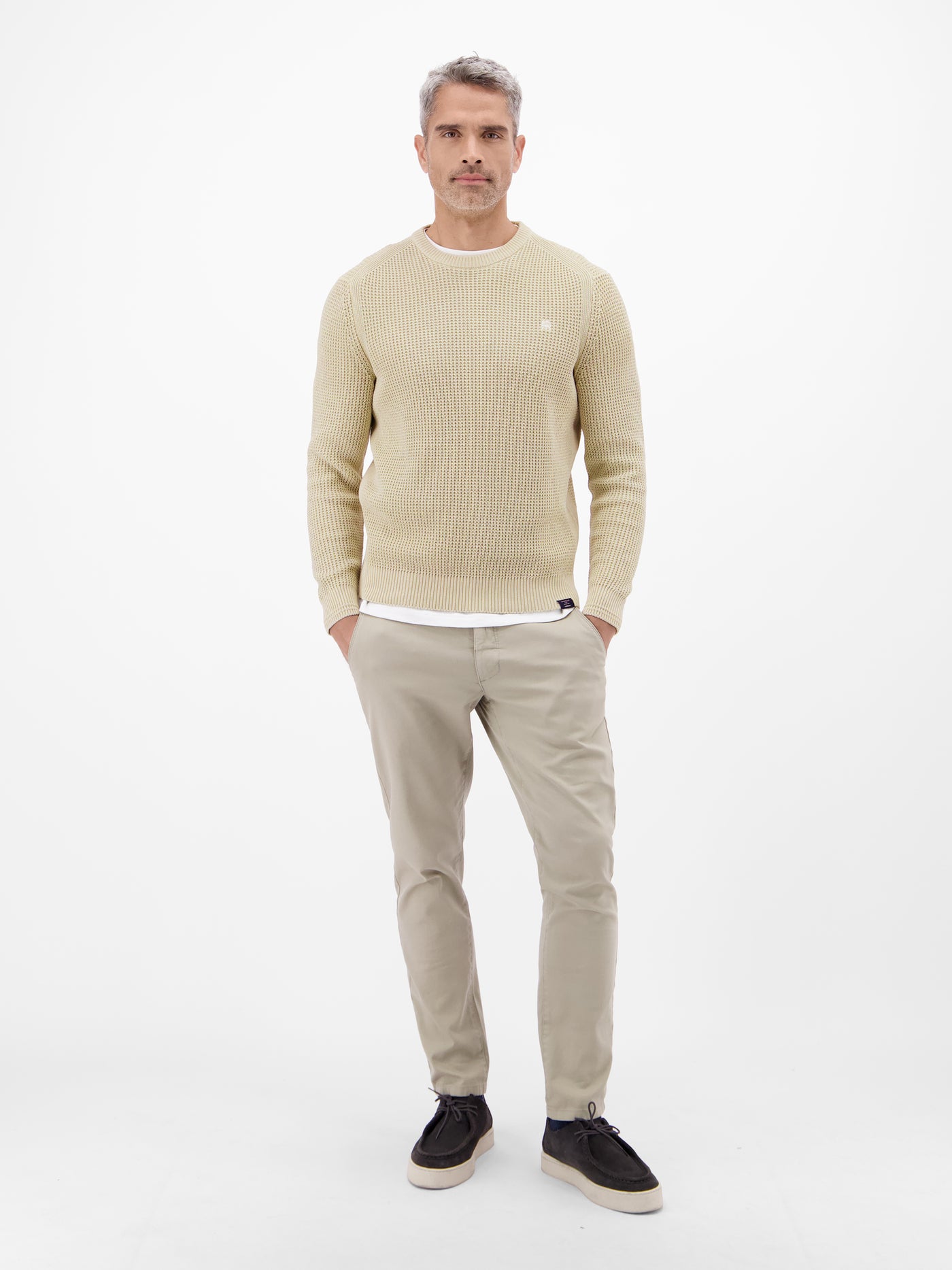 Herren Crewneck-Stricker in Strukturqualität - LERROS