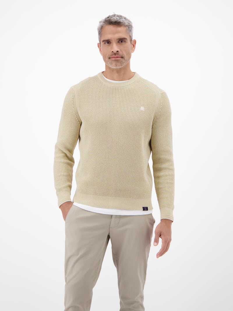 Herren Crewneck-Stricker in Strukturqualität - LERROS