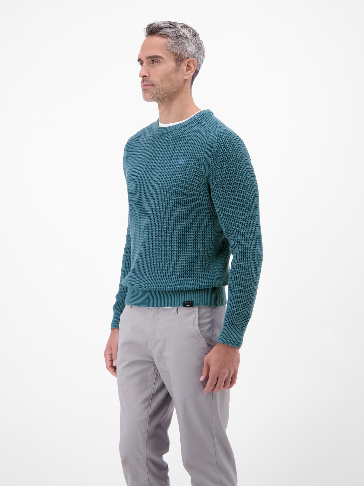 Herren Crewneck-Stricker in Strukturqualität - LERROS