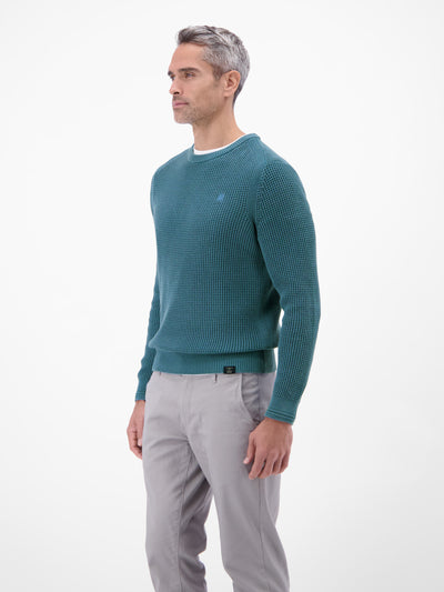 Herren Crewneck-Stricker in Strukturqualität - LERROS