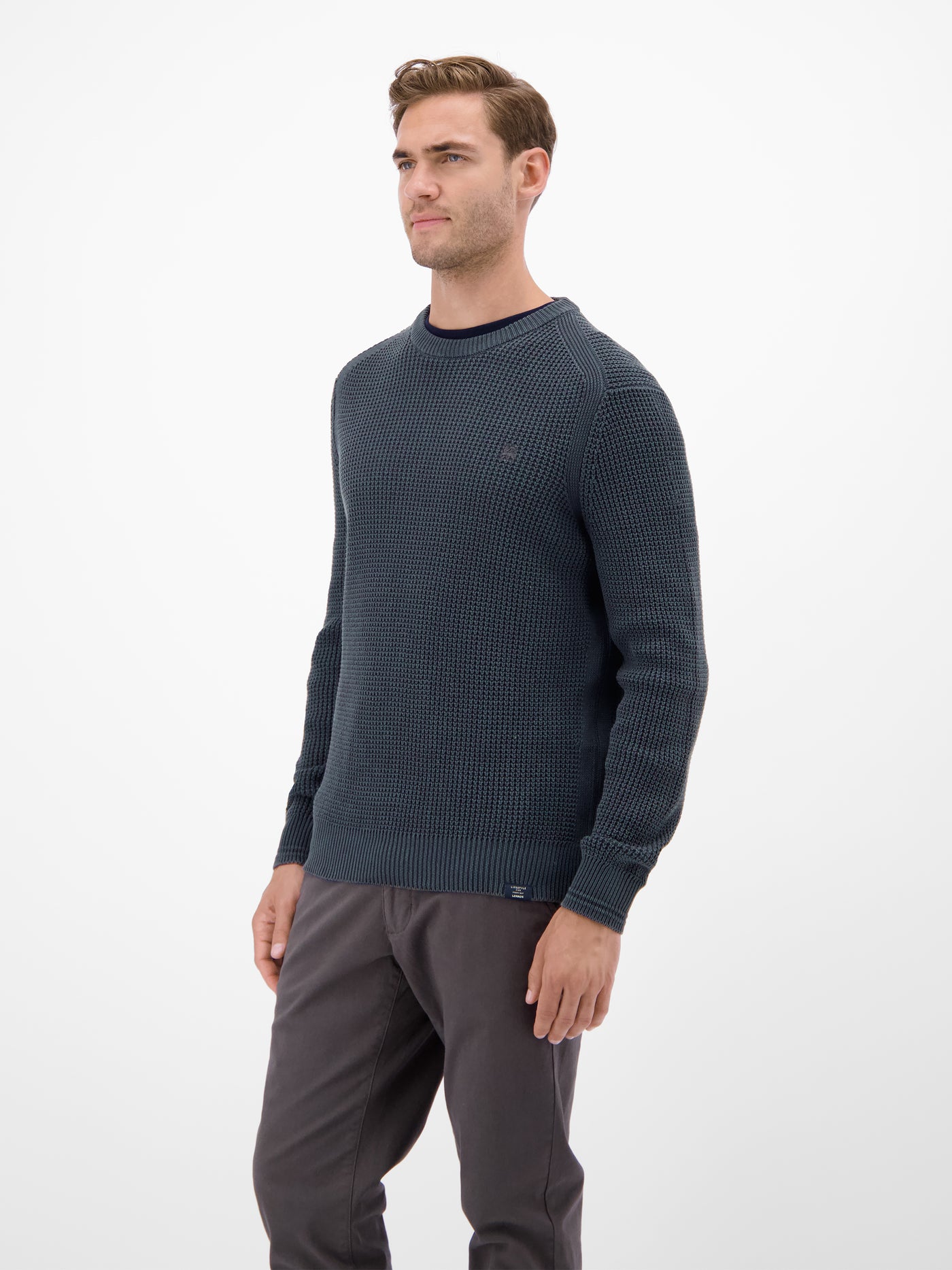 Herren Crewneck-Stricker in Strukturqualität - LERROS