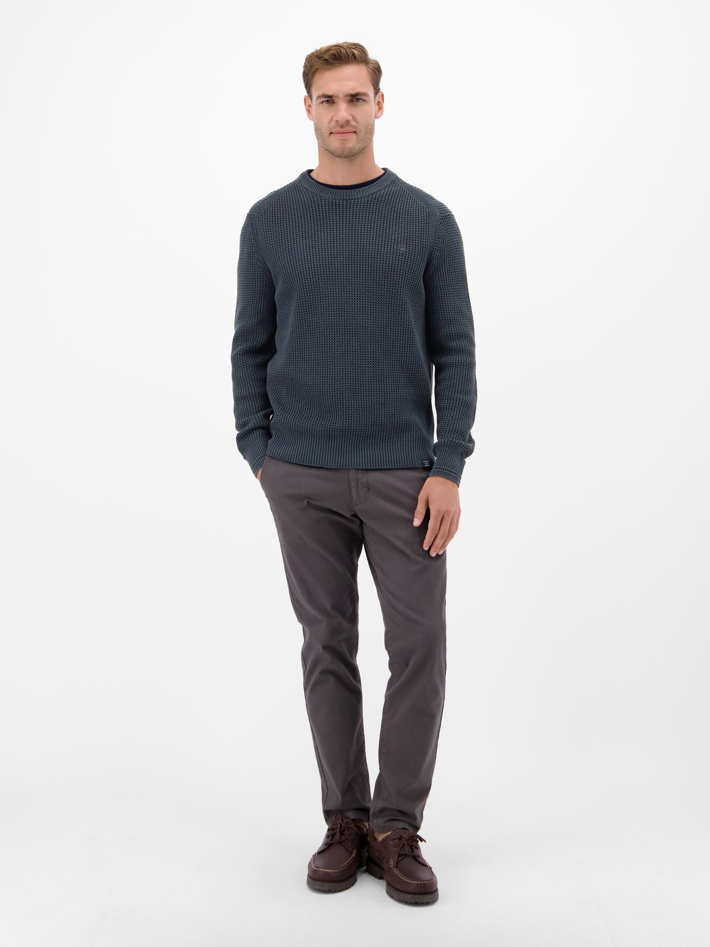 Herren Crewneck-Stricker in Strukturqualität - LERROS