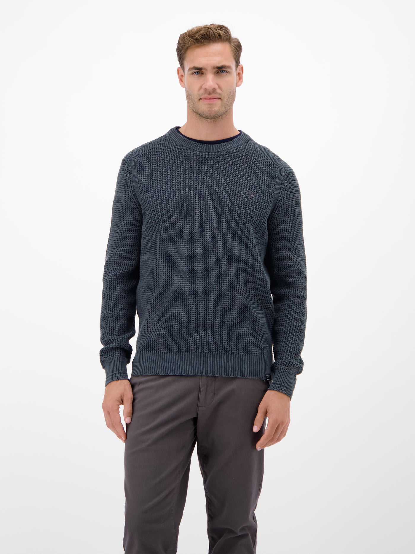 Herren Crewneck-Stricker in Strukturqualität - LERROS