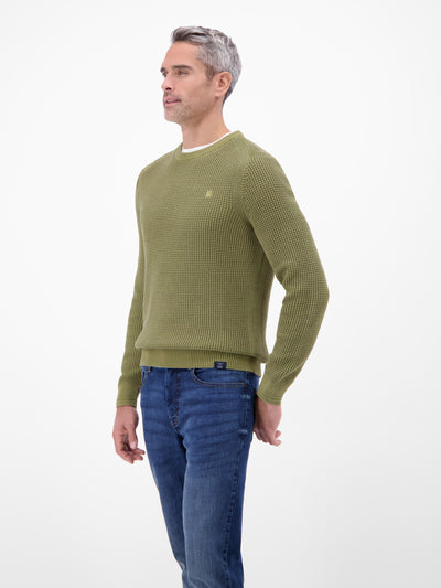 Herren Crewneck-Stricker in Strukturqualität - LERROS