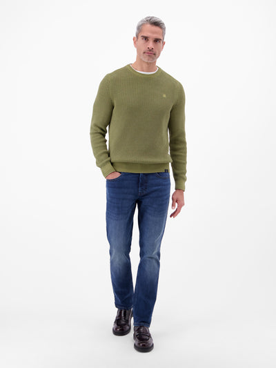 Herren Crewneck-Stricker in Strukturqualität - LERROS
