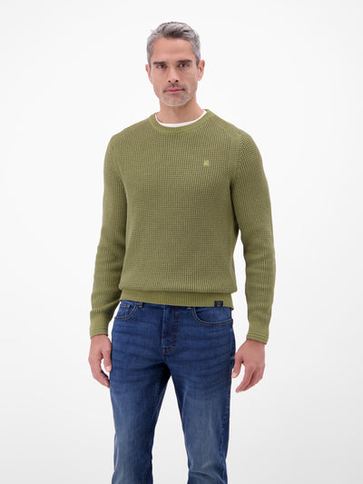 Herren Crewneck-Stricker in Strukturqualität - LERROS