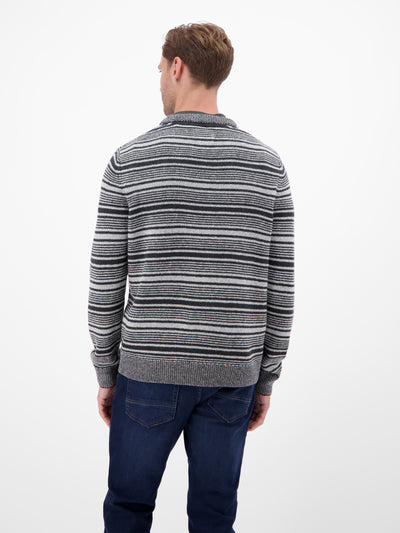Herren Crewneck-Stricker, gestreift - LERROS