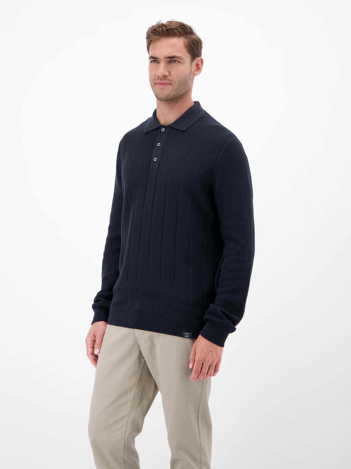 Strickpolo mit breiter Strickrippe - LERROS