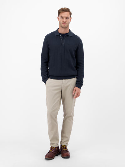 Strickpolo mit breiter Strickrippe - LERROS