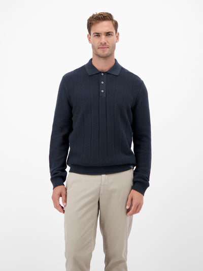 Strickpolo mit breiter Strickrippe - LERROS