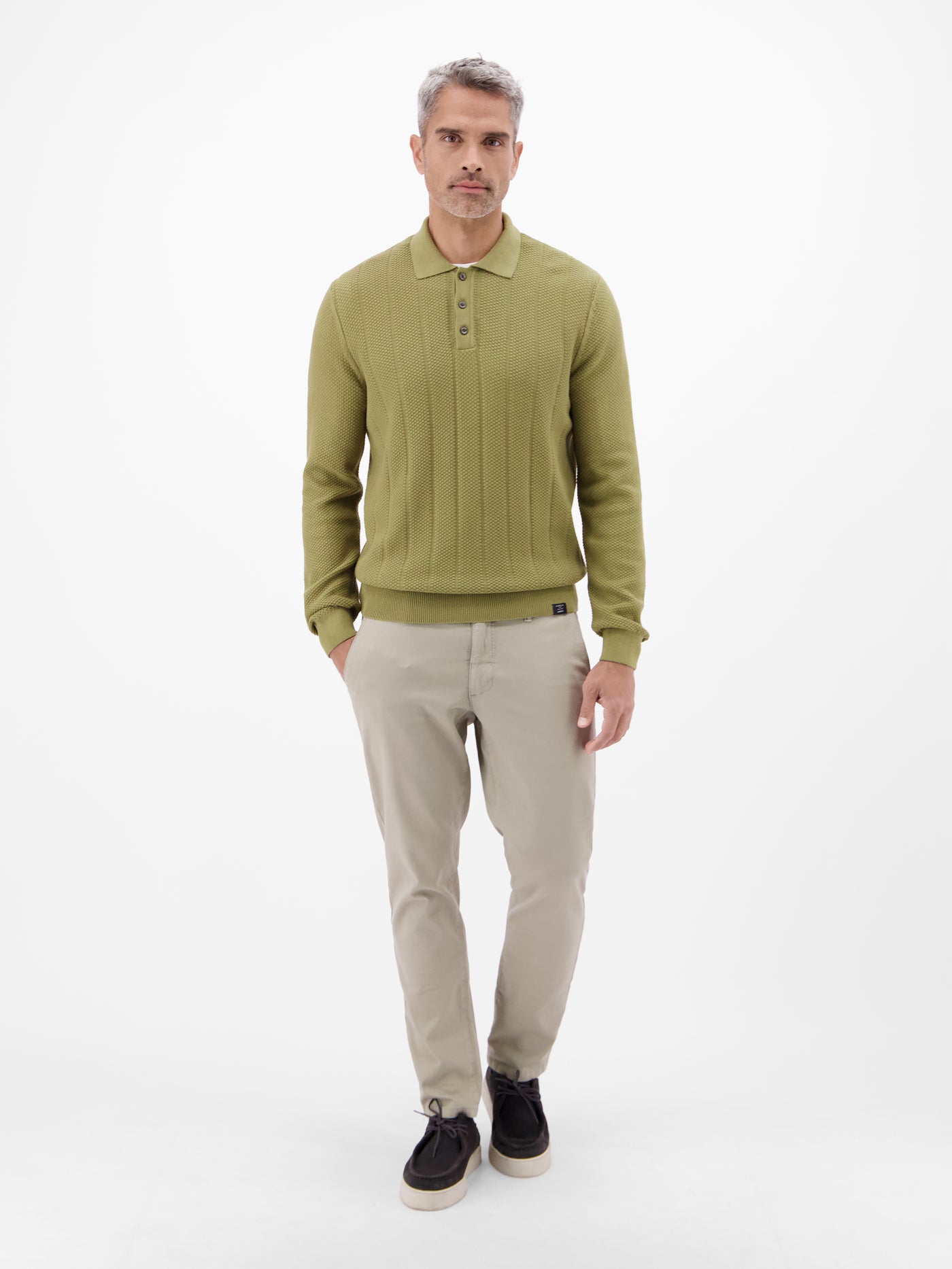 Strickpolo mit breiter Strickrippe - LERROS