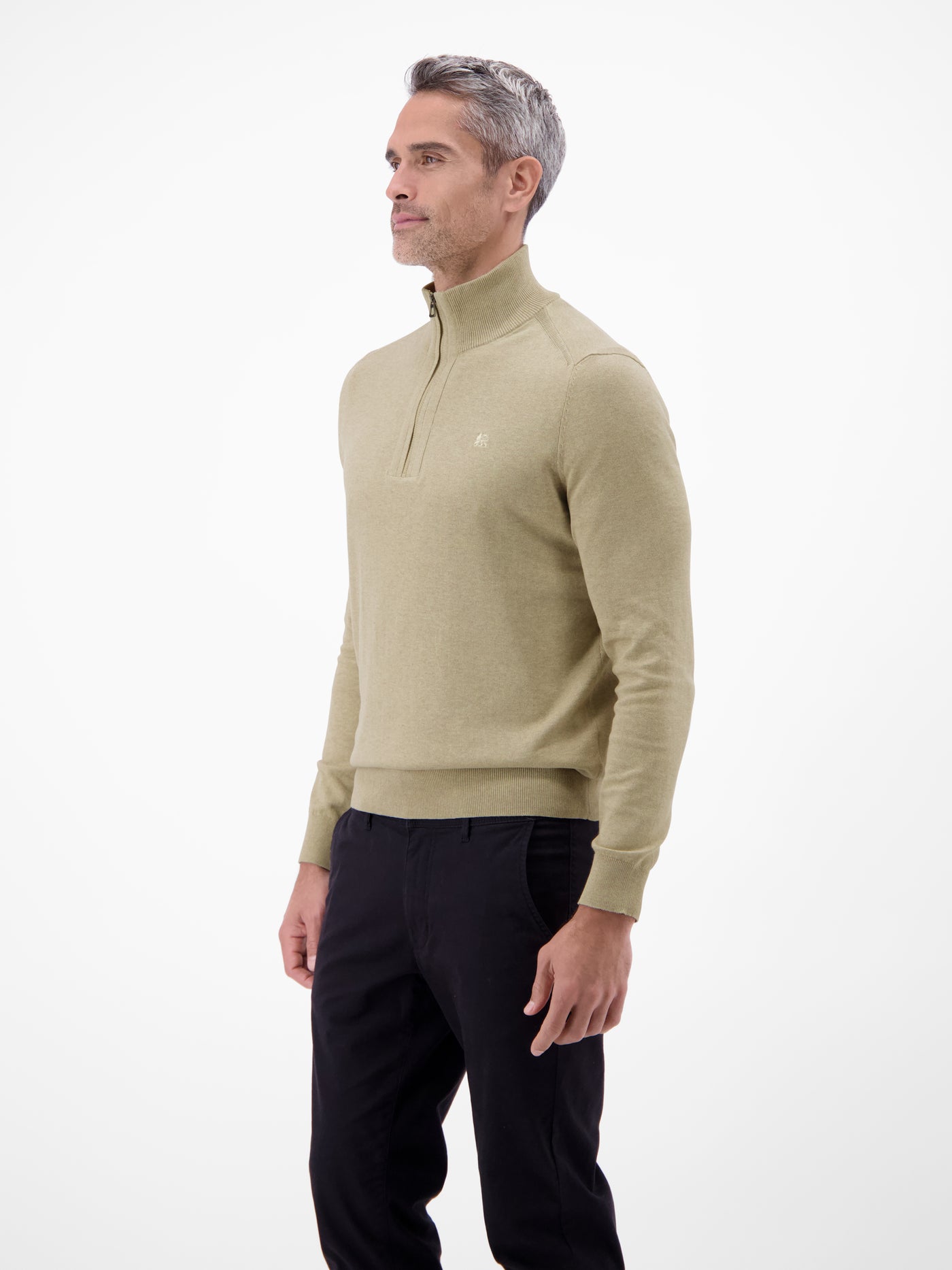 Flachstrickpullover mit Troyerkragen - LERROS