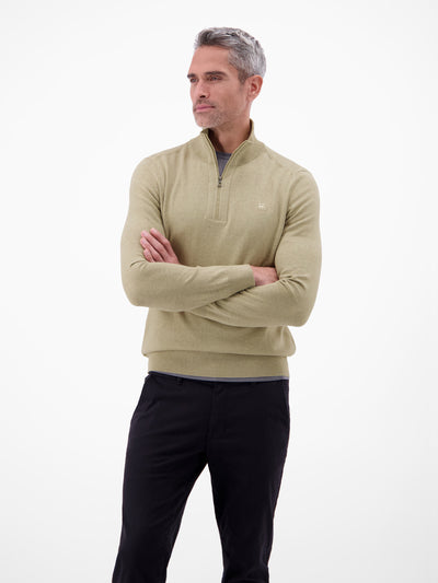 Flachstrickpullover mit Troyerkragen - LERROS