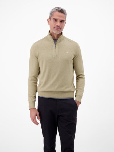 Flachstrickpullover mit Troyerkragen - LERROS