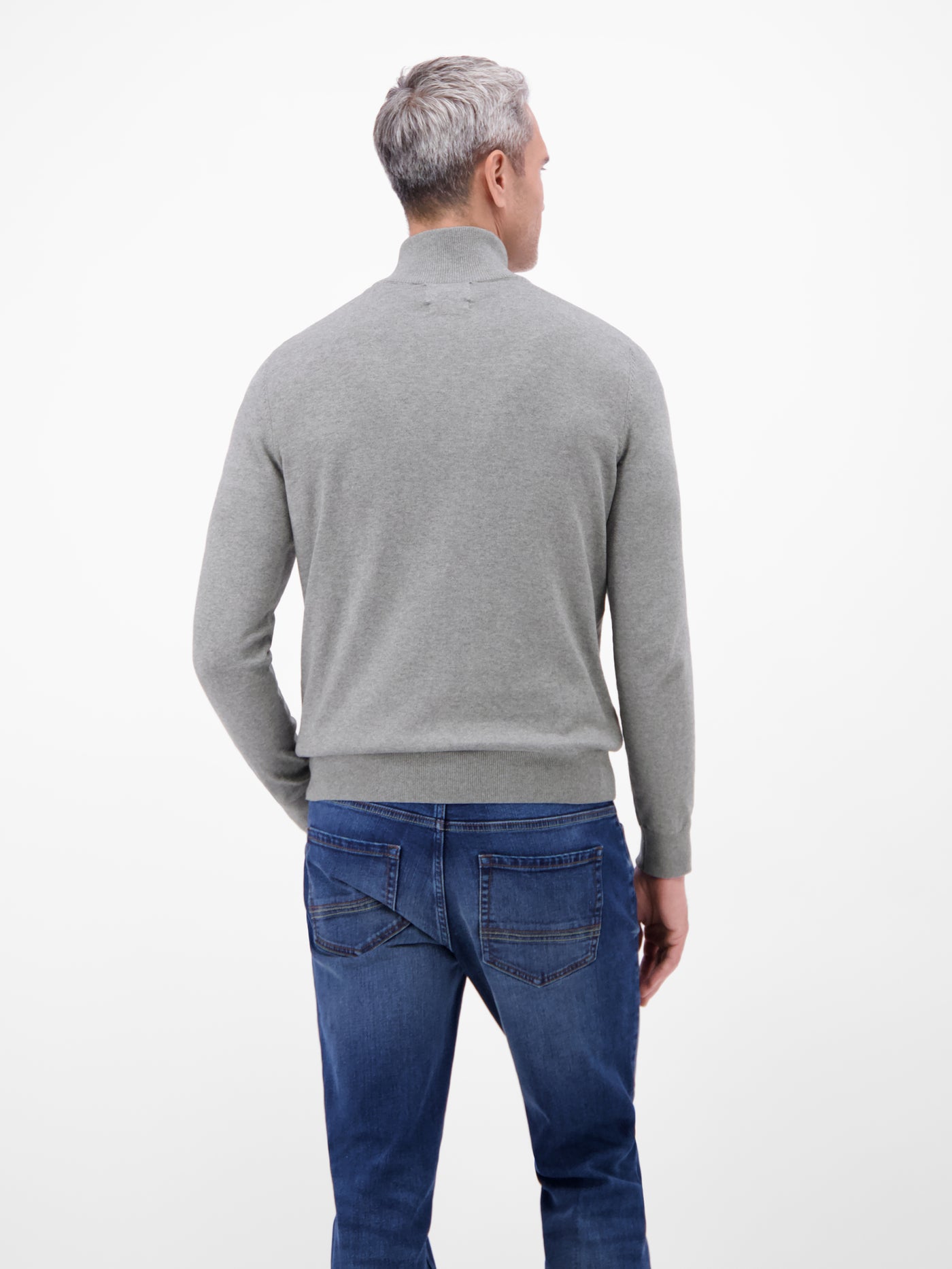 Flachstrickpullover mit Troyerkragen - LERROS