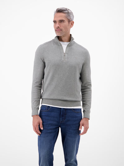 Flachstrickpullover mit Troyerkragen - LERROS